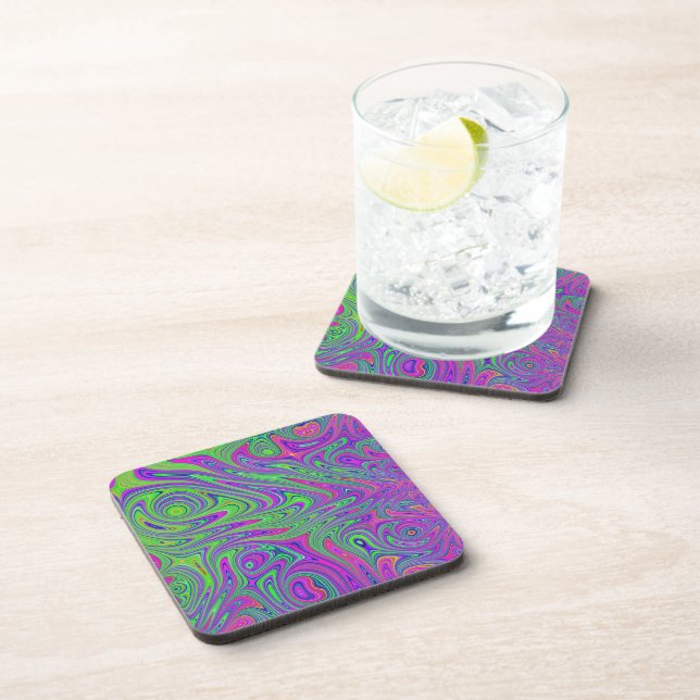 psychodelic textures beverage coaster (Right Side)