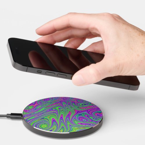 psychodelic textures wireless charger 