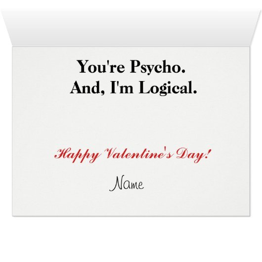 Psychological Funny Gay Men Romance Card (Inside Horizontal (Bottom))