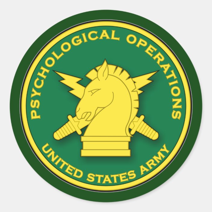 Psychological Operations plaque image Classic Round Sticker