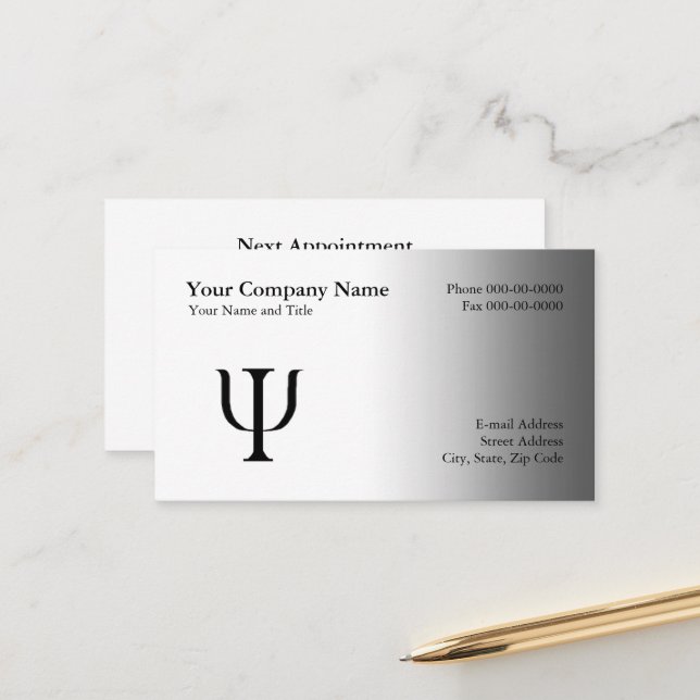 Psychologist Appointment Business Card (Front/Back In Situ)