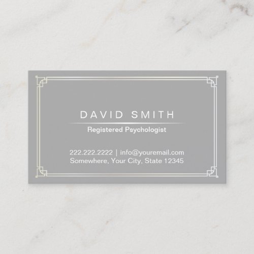 Psychologist Appointment Card Plain Gray Framed Business Card
