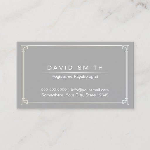 Customizable Psychologist Appointment Card Plain Gray Framed Business Card