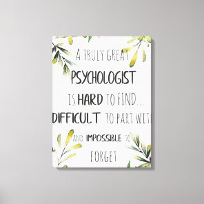Psychologist Appreciation Thank you Farewell Gift Canvas Print