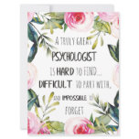 Psychologist Appreciation Thank you Farewell Gift Card Psychologist Appreciation Thank you Farewell Gift Card
