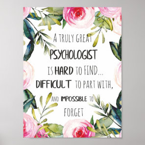 Psychologist Appreciation Thank you Farewell Gift Poster