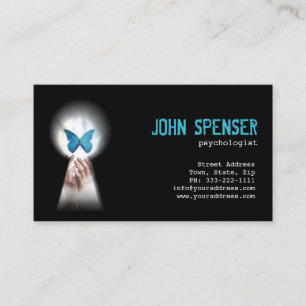 Psychologist Blue Butterfly From Keyhole Card