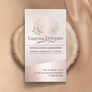 Psychologist Blush Rose Gold Tree Appointment Card