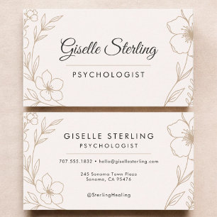 Psychologist Botanical Floral  Business Card