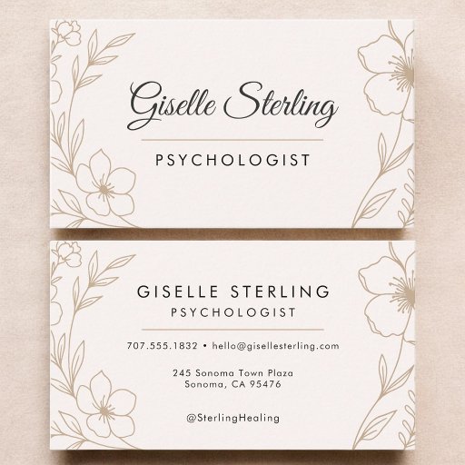 Customizable Psychologist Botanical Floral  Business Card