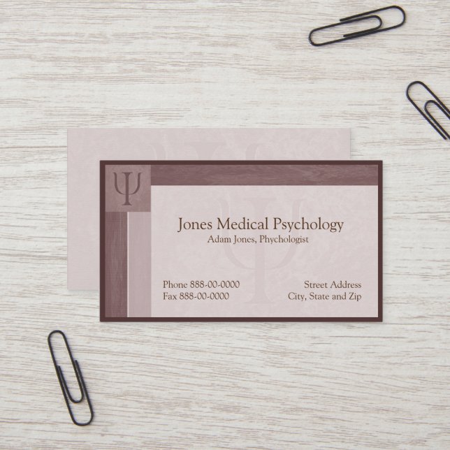 Psychologist Business Card (Front/Back In Situ)