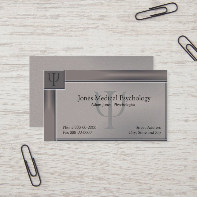 Psychologist Business Card (Front/Back In Situ)