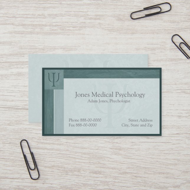 Psychologist Business Card (Front/Back In Situ)