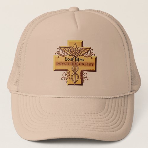 Psychologist Caduceus custom name Hat