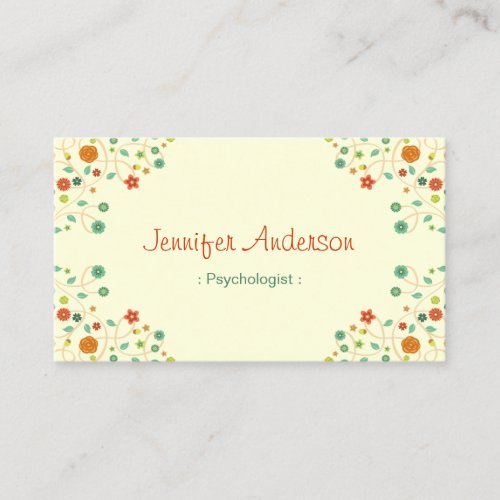 Psychologist - Chic Nature Stylish Business Card