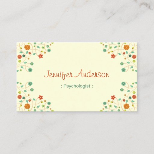Customizable Psychologist - Chic Nature Stylish Business Card