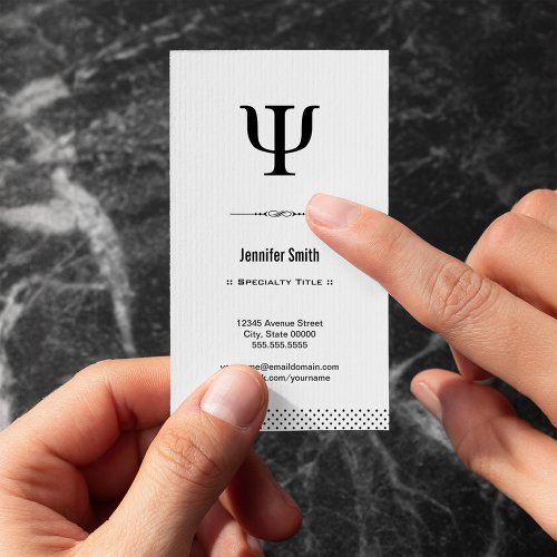 Psychologist - Clean and Elegant Black and White Business Card