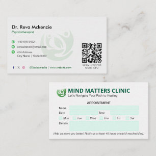 Psychologist Clinic Business   Modern Appointment Card