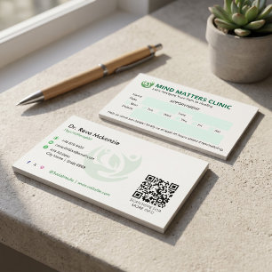 Psychologist Clinic Business Modern Appointment Card