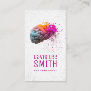 Psychologist colorful brain business card