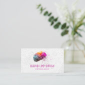 Psychologist colorful brain business card (Standing Front)
