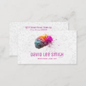 Psychologist colorful brain business card (Front/Back)