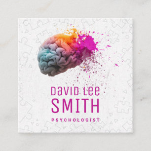 Psychologist colorful brain business card