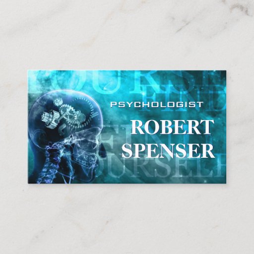 Customizable Psychologist Cosmo Blue Business Card