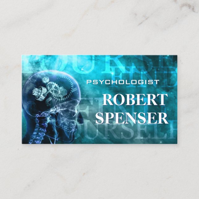 Psychologist Cosmo Blue Business Card (Front)