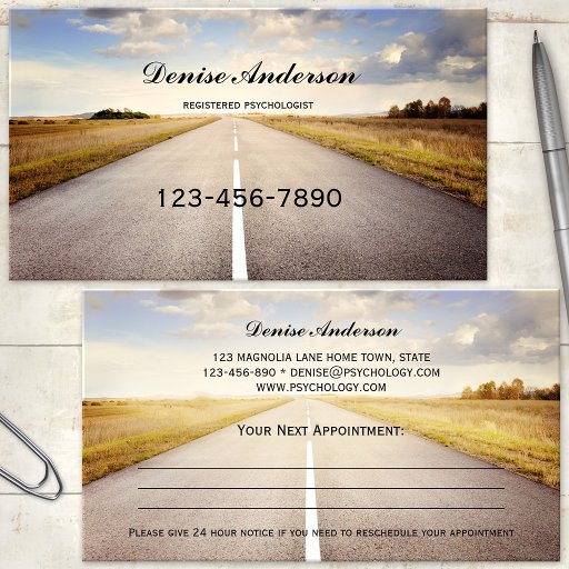 Customizable Psychologist Counselor Appointment Business Card