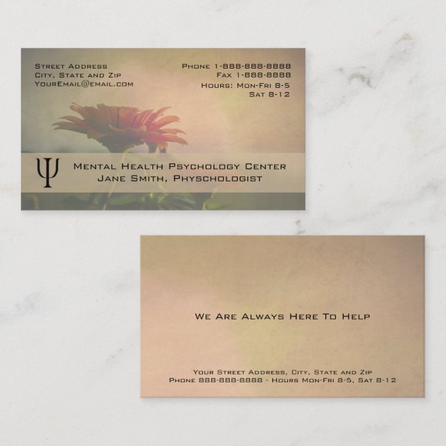 Psychologist Counselor Business Business Card (Front/Back)