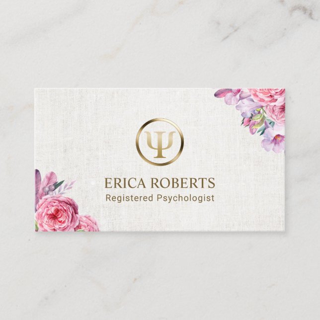 Psychologist Counselor Elegant Floral Appointment (Front)