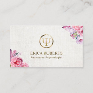 Psychologist Counselor Elegant Floral Appointment Card
