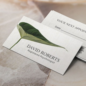 Psychologist Counselor Elegant Foliage Appointment Card