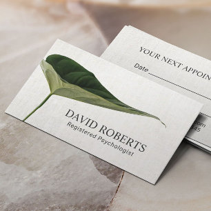 Psychologist Counselor Elegant Foliage Appointment Card