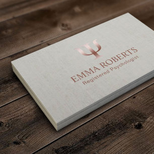 Psychologist Counselor Elegant Linen Appointment Card