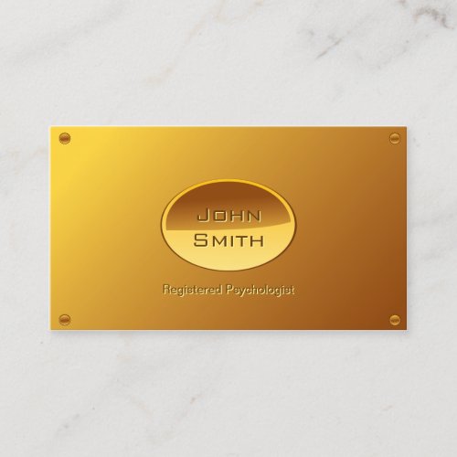 Gold Plated Psychologist business card