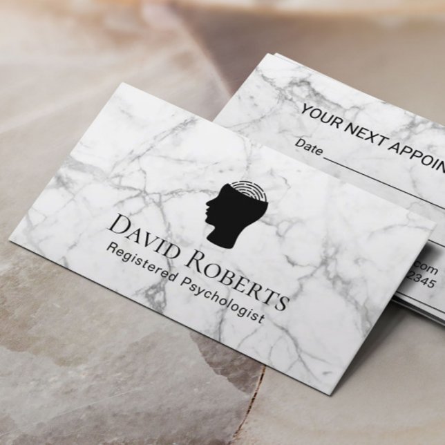 Psychologist Counselor Marble Appointment Card (Creator Uploaded)