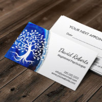 Psychologist Counselor Modern Blue Agate Tree Appointment Card