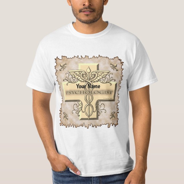 Psychologist Cross Caduceus T-Shirt (Front)