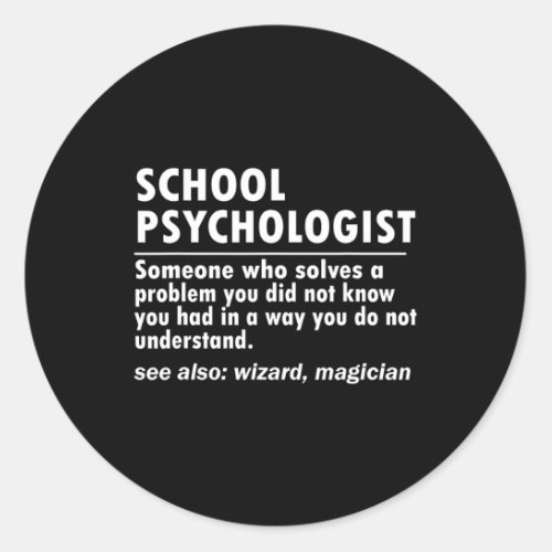 Psychologist Definition Back To School Fun  Classic Round Sticker