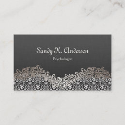 Psychologist - Elegant Damask Lace Business Card