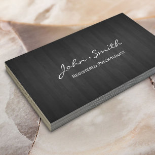 Psychologist Elegant Dark Wood Business Card
