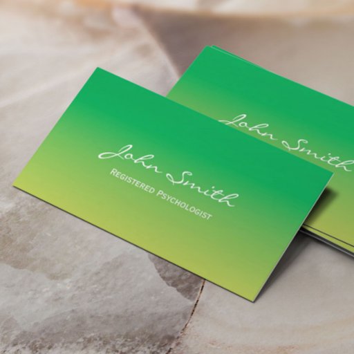 Customizable Green Gradient Psychologist Business Card