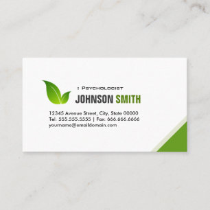 Psychologist - Elegant Modern Green Business Card