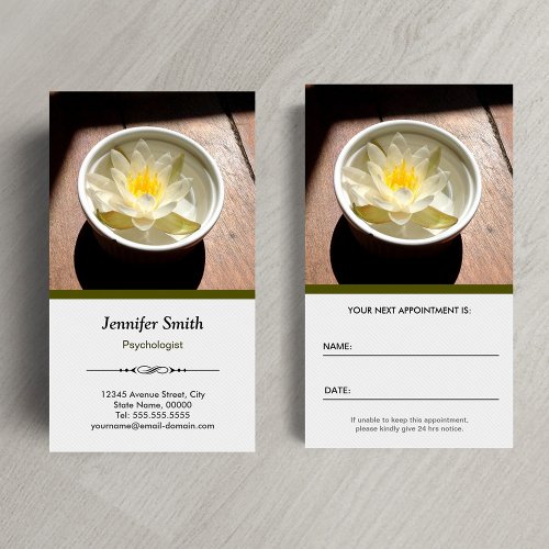 Psychologist _ Elegant Natural Theme Appointment Card