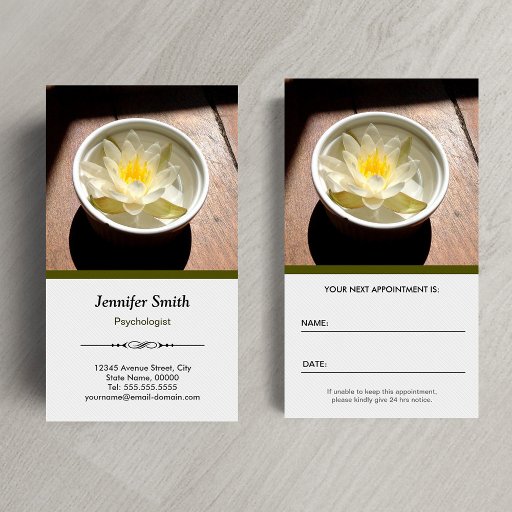 Customizable Psychologist - Elegant Natural Theme Business Card Templates