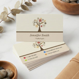 Psychologist - Elegant Natural Theme Business Card