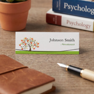 Psychologist - Elegant Swirl Wish Tree Symbol Mini Business Card