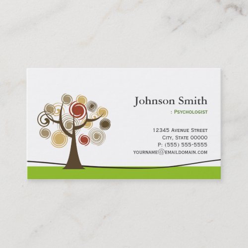 Psychologist _ Elegant Tree of Life Symbol Business Card